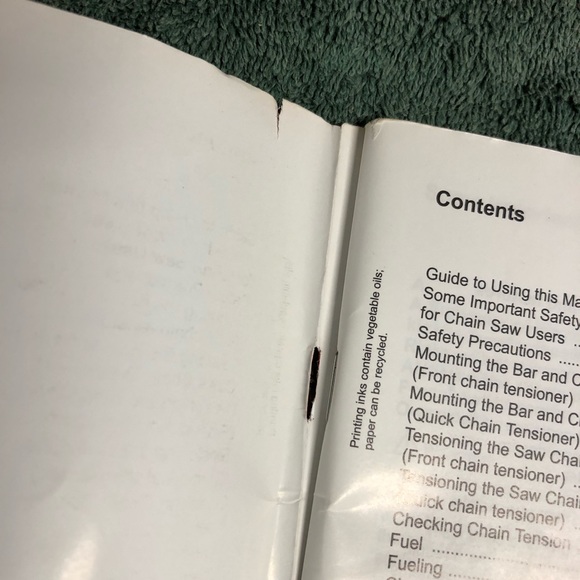 STIHL  MS. 170/180 Chainsaw.        Instruction MANUAL. Owners MANUAL .2002 Used - Picture 4 of 6